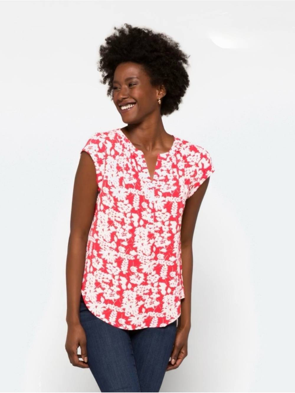 Fun2Fun Walden Split Neck Blouse. Sz S